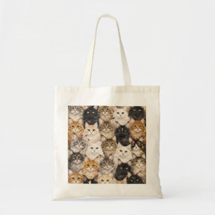 Maine Coon Cat Faces Portrait Pattern Tote Bag