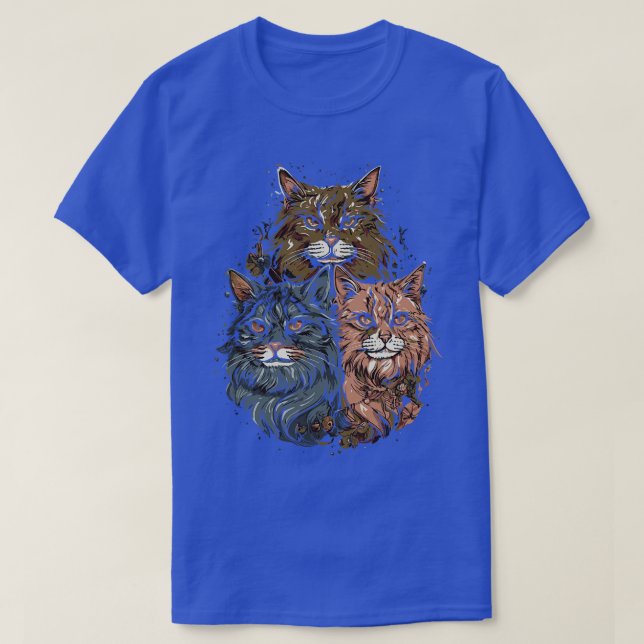 Maine Coon Cat Gang Unleashed T-Shirt (Design Front)