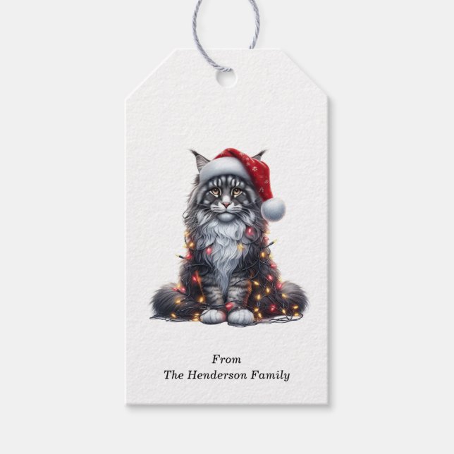 Maine Coon Cat Gift Tags (Front)