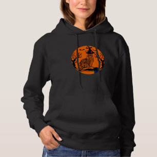 Maine Coon Cat Halloween Witch Hat And Moon Hoodie