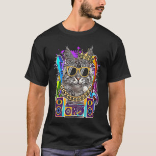 Maine Coon Cat Hip Hop 90s Rap Music T-Shirt