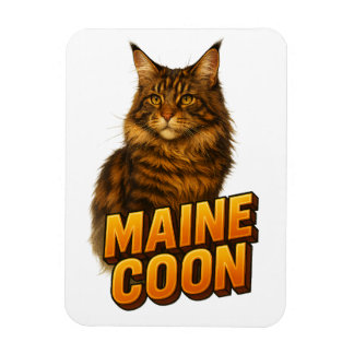 Maine Coon Cat Illustration Magnet