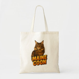 Maine Coon Cat Illustration Tote Bag