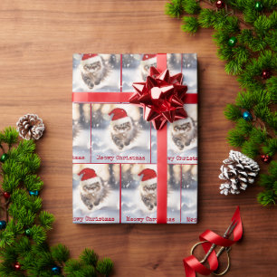 Maine Coon Cat In Snow Wrapping Paper