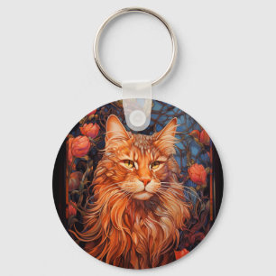 Maine Coon cat Key Ring