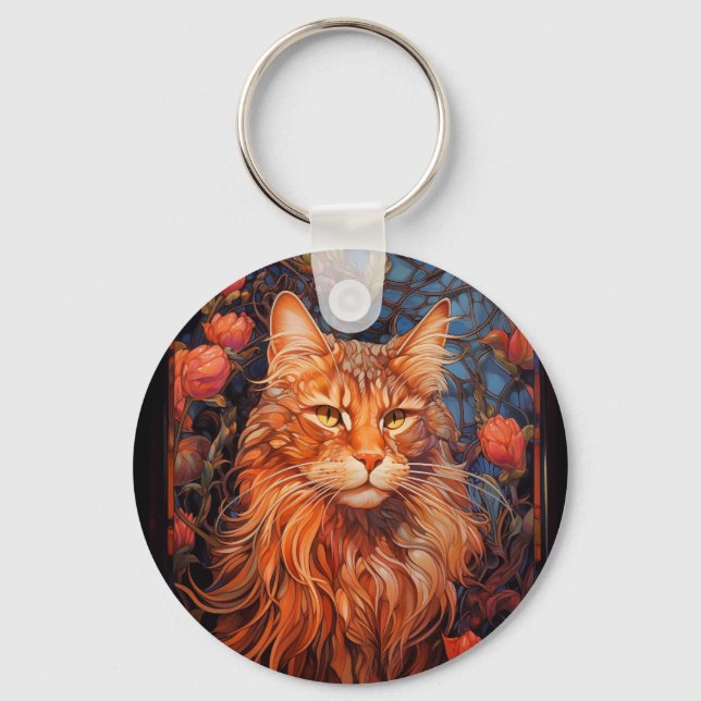 Maine Coon cat Key Ring (Front)