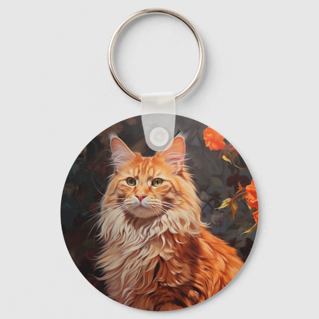 Maine Coon cat Key Ring (Front)