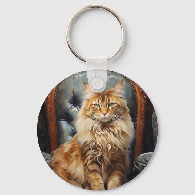 Maine Coon cat Key Ring (Front)
