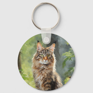 Maine Coon cat Key Ring