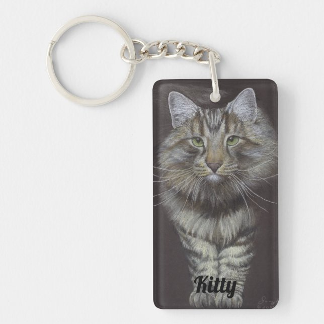 Maine Coon Cat Keychain (Front)