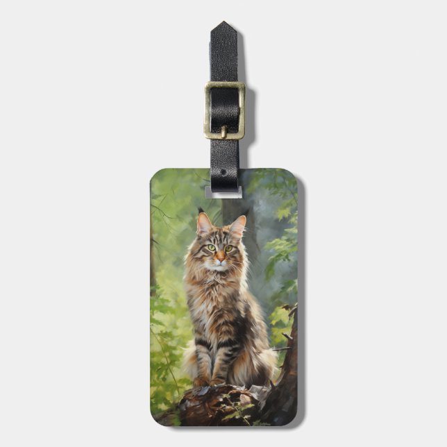 Maine Coon cat Luggage Tag (Front Vertical)