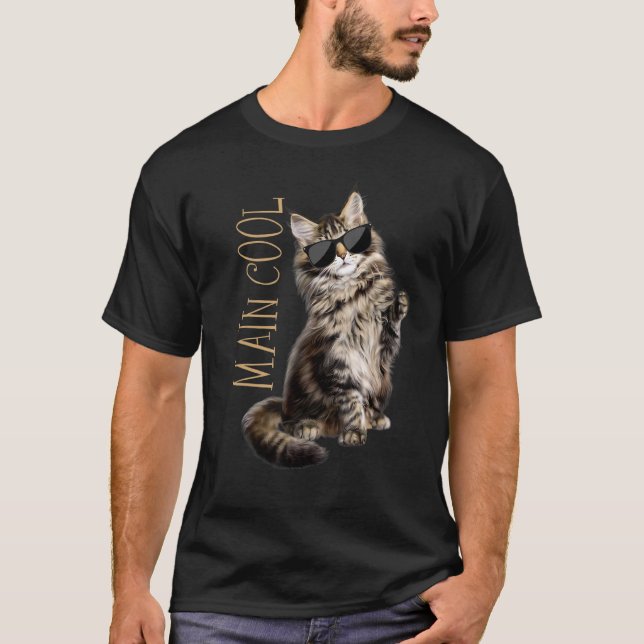 Maine Coon Cat  Main Cool T-Shirt (Front)