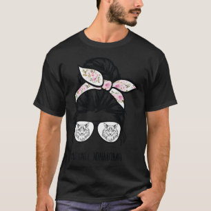 Maine Coon Cat mom messy bun hair glasses Premium T-Shirt