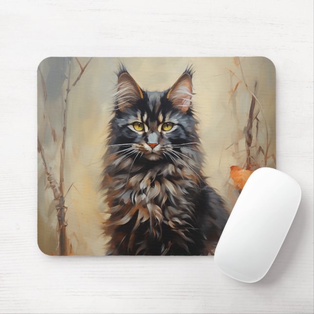 Maine Coon cat Mouse Pad (With Mouse)