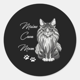 Maine Coon Cat Mum Classic Round Sticker