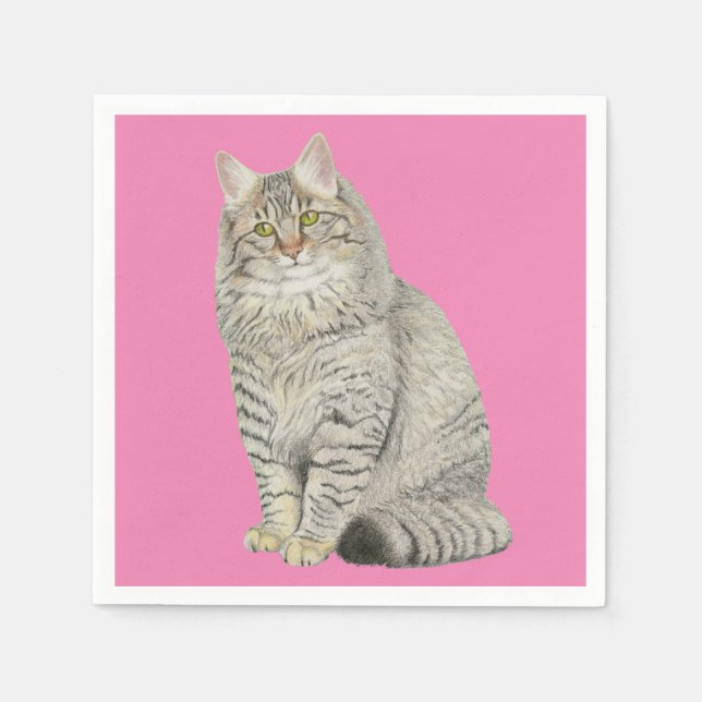 Maine Coon Cat Napkins (Front)
