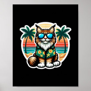 Maine Coon Cat Owner Summer Vibes Vacation Holiday Poster