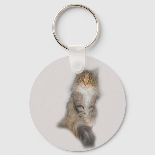 Maine Coon Cat - Patched Key Ring (Front)