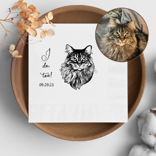 Maine Coon Cat Personalised I Do Too Napkin