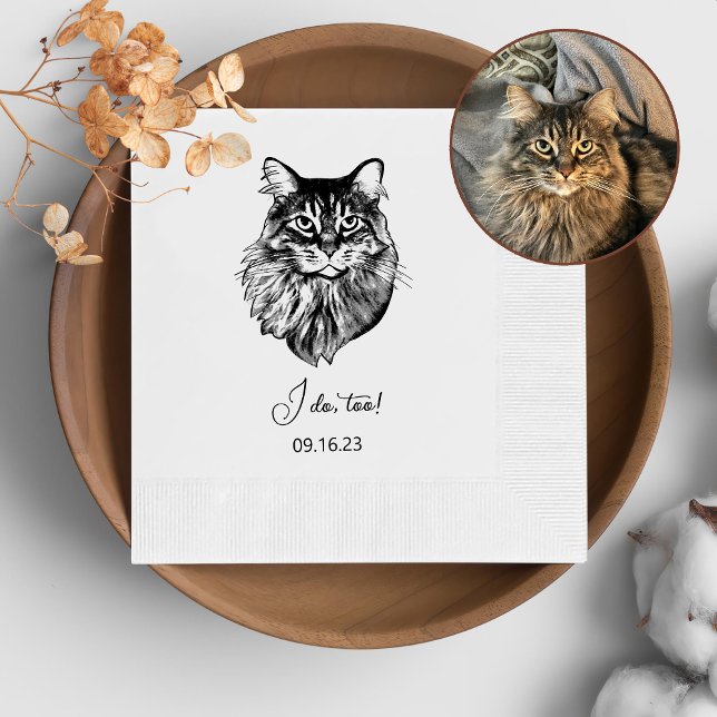 Maine Coon Cat Personalised I Do Too  Napkin (Creator Uploaded)