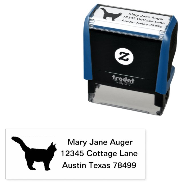 Maine Coon Cat Personalised  Self-inking Stamp (In Situ)