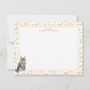 Maine Coon Cat Personalised Stationery Card