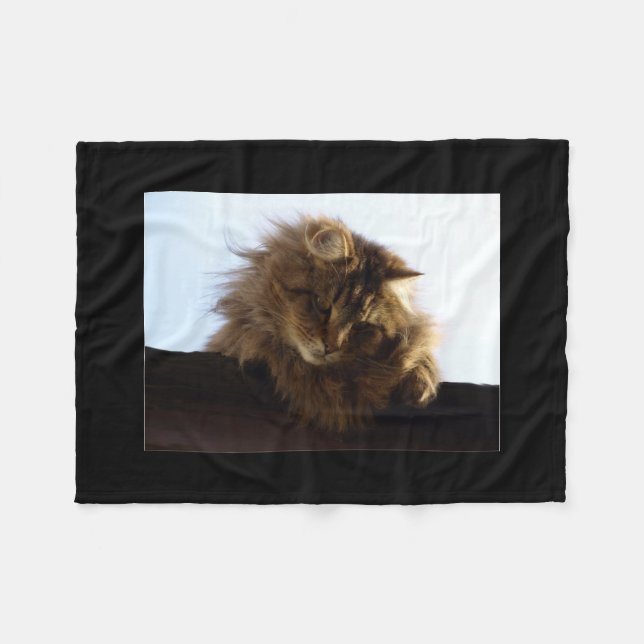 Maine Coon Cat Pet Fleece Blanket (Front (Horizontal))