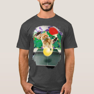 Maine Coon Cat Playing Table Tennis Ping Pong T-Shirt