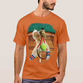 Maine Coon Cat Playing Tennis 1 T-Shirt