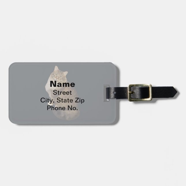 Maine Coon Cat Portrait Luggage Tag (Front Horizontal)