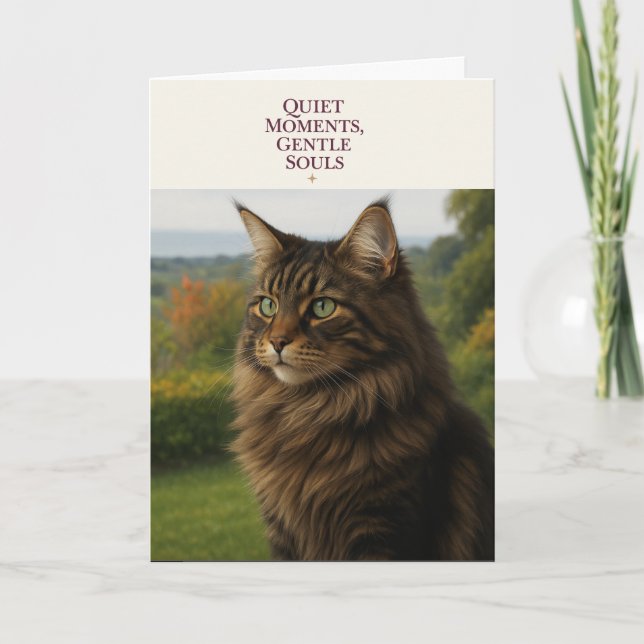 Maine Coon Cat Sympathy & Thinking of You Card  (Front)