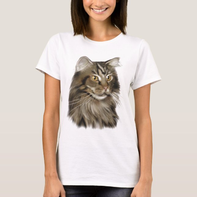 Maine Coon Cat T-Shirt (Front)