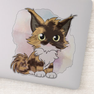 Maine coon cat watercolor