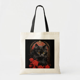Maine Coon cat with flowers Tote Bag