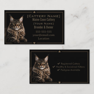 Maine Coon Cattery Professional Business Card