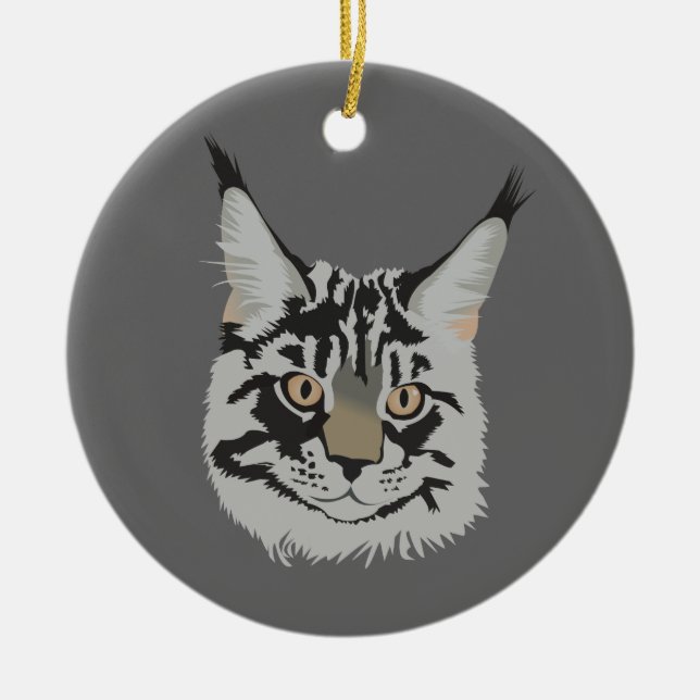 Maine Coon Ceramic Tree Decoration (Front)