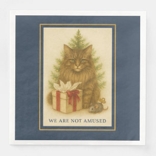 Maine Coon Christmas Napkin   Funny Cat Holiday Ta