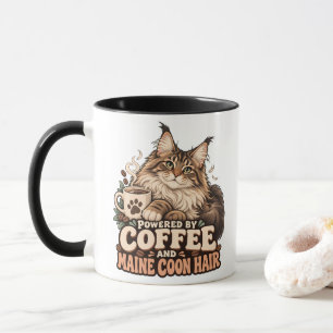 Maine Coon Coffee Humour Cream Retro Cat Art Mug