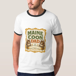 Maine Coon Dad Vintage Cat Lover Design T-Shirt
