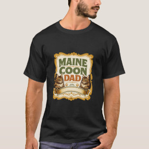 Maine Coon Dad Vintage Cat Lover Design T-Shirt