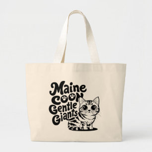 Maine Coon Gentle Giants Cat Large Tote Bag