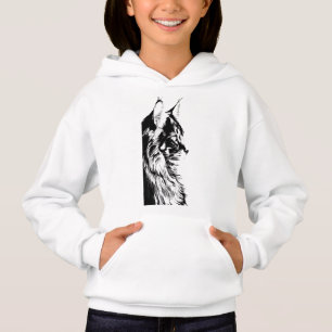 Maine Coon Girl's Pullover White Hoodie Kids'