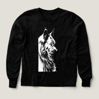 Maine Coon Girls Tri-blend Long Sleeve Black Tee