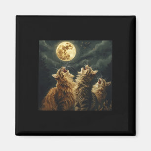 Maine Coon Howl At Moon Cat Lover Magnet