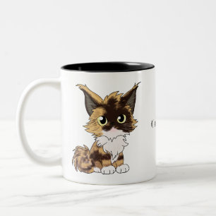 Maine Coon Katze mit Namen Two-Tone Coffee Mug