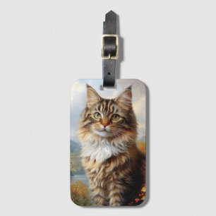 Maine Coon Kitten Portrait Luggage Tag