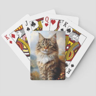 Maine Coon Kitten Portrait Playing Cards