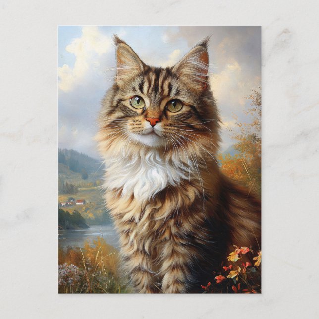 Maine Coon Kitten Portrait Postcard (Front)