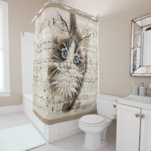 Maine Coon Kitty music Shower Curtain