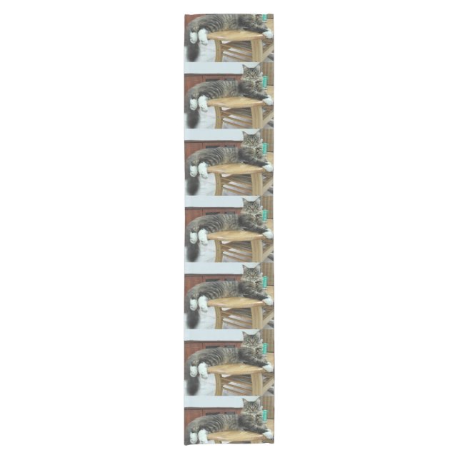 maine coon laying 2 short table runner (Front)